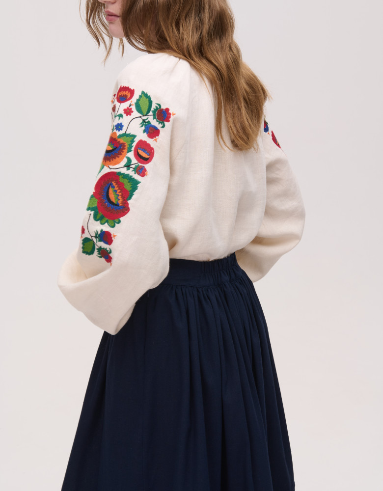 Women's embroidered linen beige Bolekhivskа