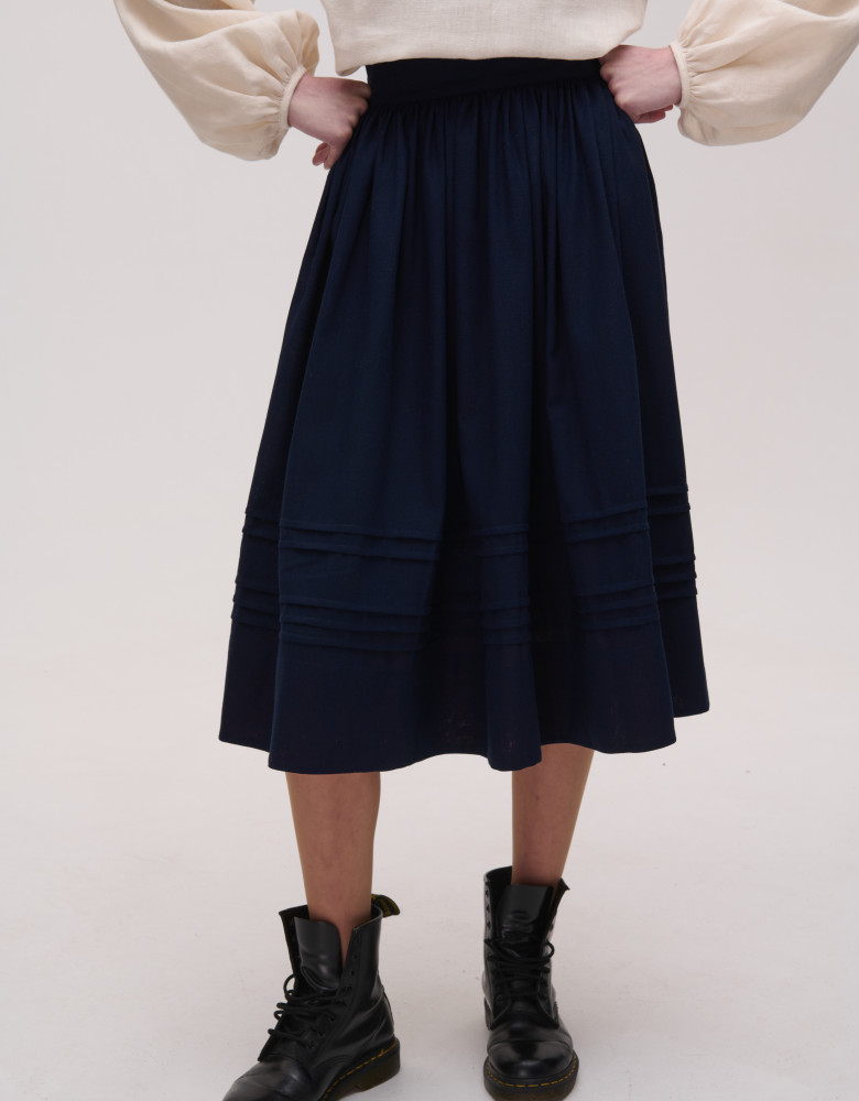 Rozmai blue linen skirt