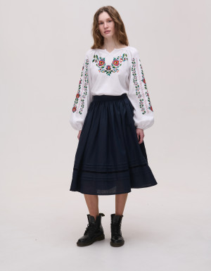 Embroidered Shirt «Borshchivska» (white linen)