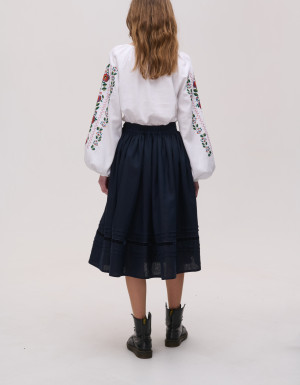 Embroidered Shirt «Borshchivska» (white linen)