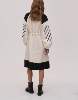 Beige linen dress "Podillia"