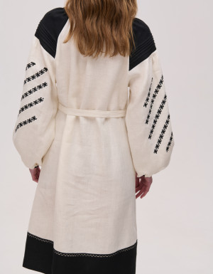 Beige linen dress "Podillia"