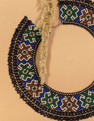 Hutsul Beaded Necklace blue