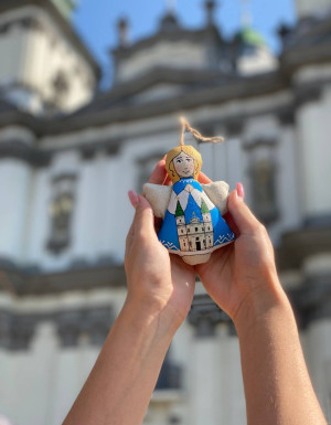 Textile souvenir angel 'Cathedral Ternopil'
