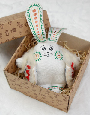 Fatty Rabbit in a sheepskin mantle