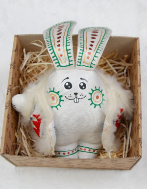 Fatty Rabbit in a sheepskin mantle