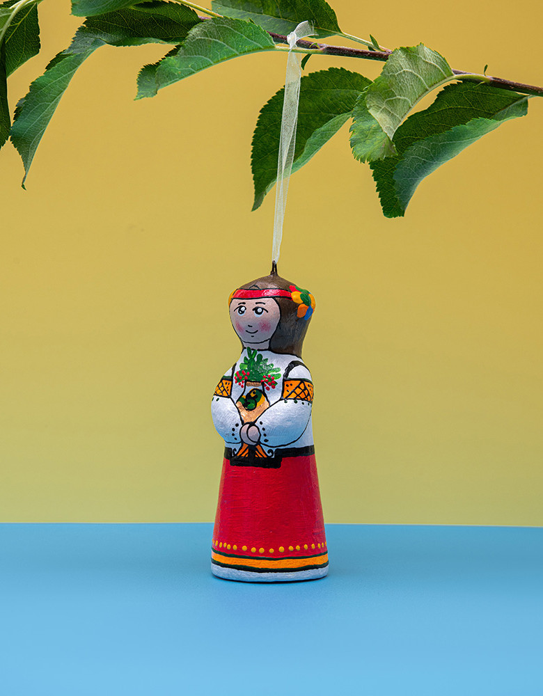 Sculptural hanging toy "Hutsulka"