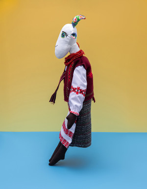 Goat in Ukrainian suit