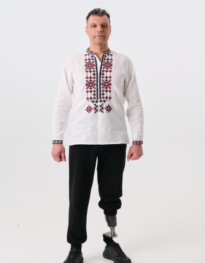 Men’s embroidered shirt (vyshyvanka) Koza Dereza x Superhumans, white