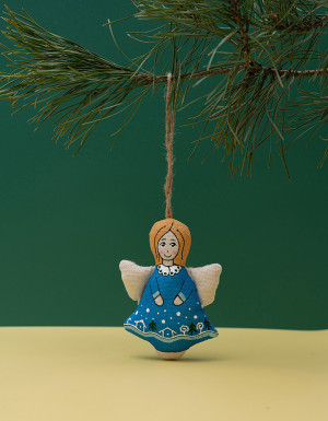Angel with a winter city