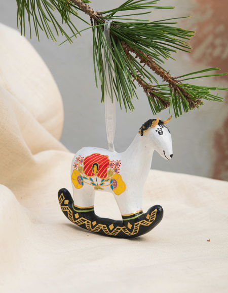 Sculptural Souvenir "Floral Rocking Goat"