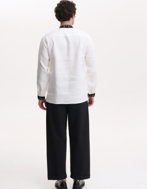 Men’s Linen Vyshyvanka with Hand Embroidery “Lions”