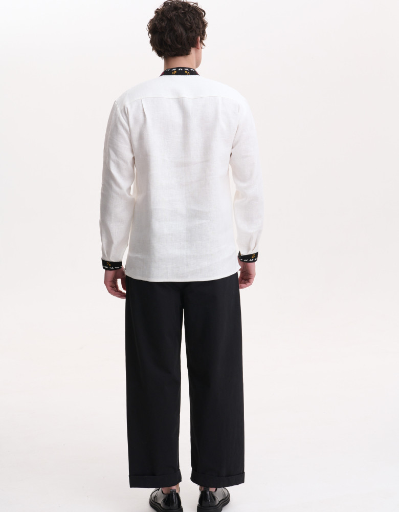 Men’s Linen Vyshyvanka with Hand Embroidery “Lions”