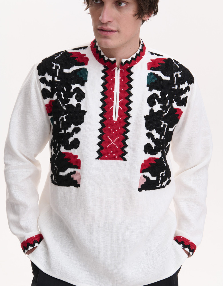 Handmade Men’s Vyshyvanka “Borshchiv Ceremonial”