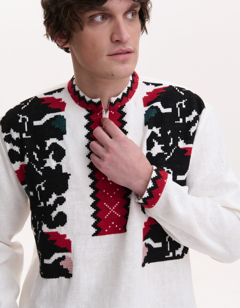Handmade Men’s Vyshyvanka “Borshchiv Ceremonial”
