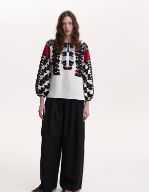 Women’s Vyshyvanka with Hand Embroidery “Borshchiv Festive”