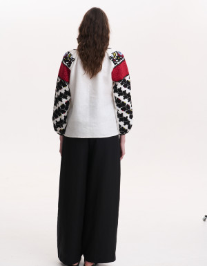 Women’s Vyshyvanka with Hand Embroidery “Borshchiv Festive”