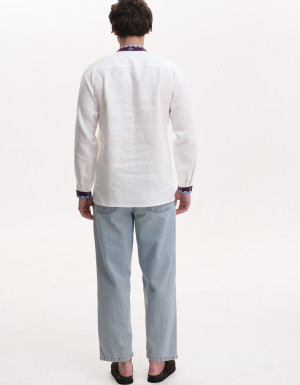 Men’s Linen Vyshyvanka with Hand Embroidery “Free Steppes”