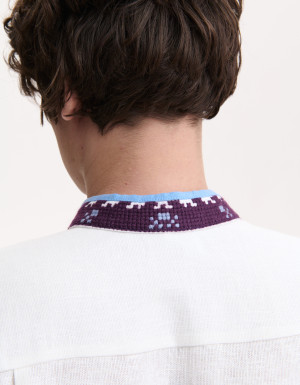 Men’s Linen Vyshyvanka with Hand Embroidery “Free Steppes”
