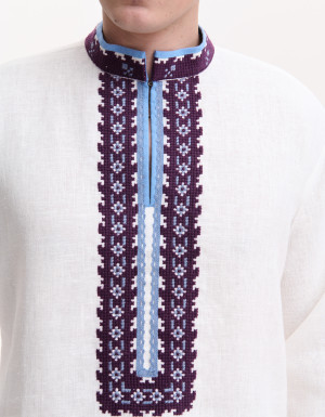 Men’s Linen Vyshyvanka with Hand Embroidery “Free Steppes”