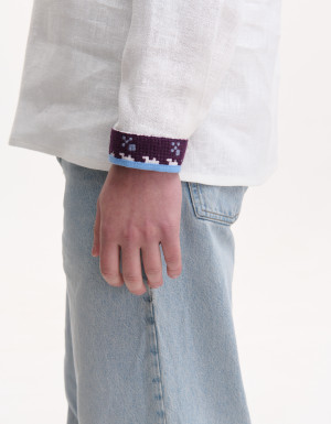 Men’s Linen Vyshyvanka with Hand Embroidery “Free Steppes”