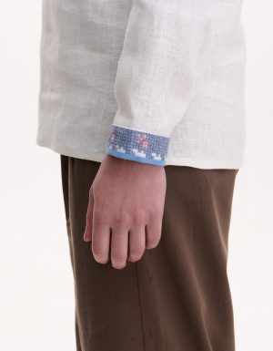 Men’s Linen Vyshyvanka with Hand Embroidery “Hares”