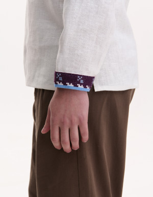 Men’s Linen Vyshyvanka with Hand Embroidery “Horses”