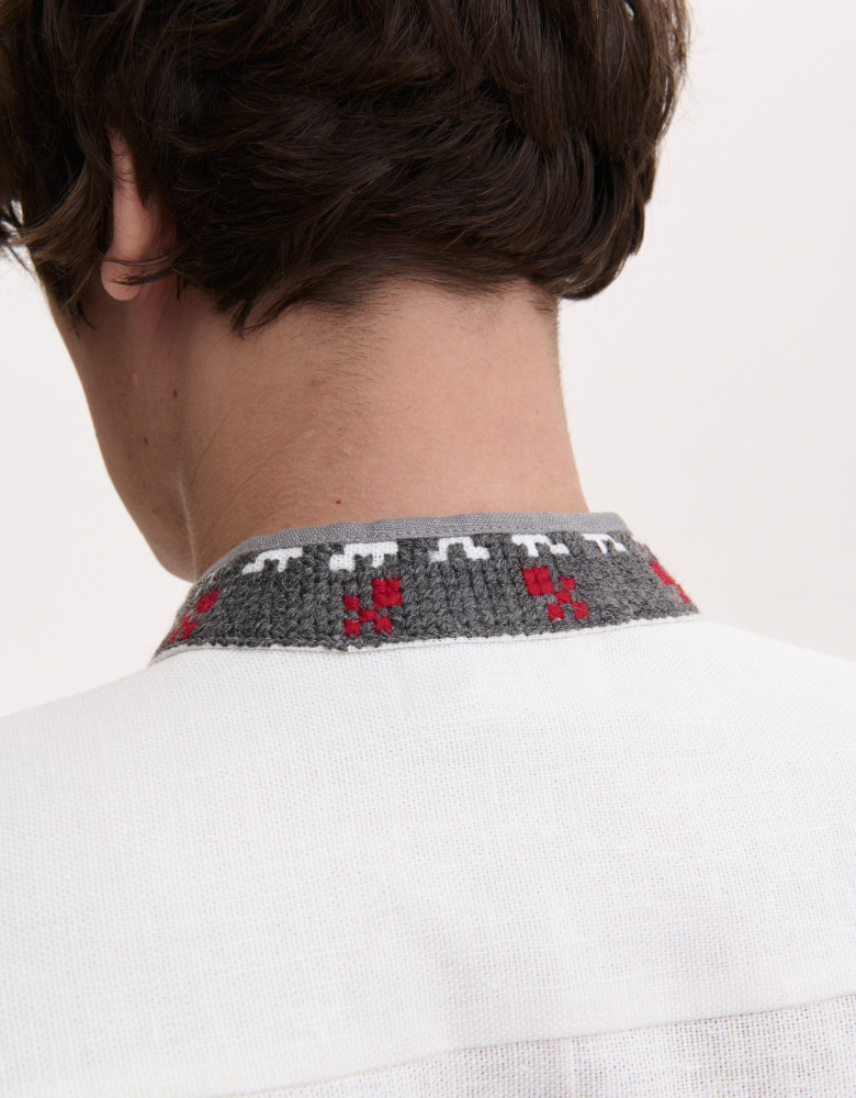Men’s Linen Vyshyvanka with Hand Embroidery “Cossack Moon”