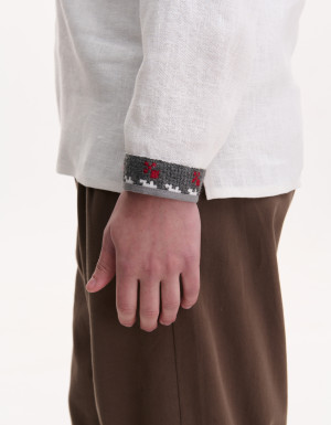 Men’s Linen Vyshyvanka with Hand Embroidery “Cossack Moon”