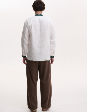 Men’s Linen Vyshyvanka with Hand Embroidery “Carpathians”