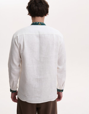 Men’s Linen Vyshyvanka with Hand Embroidery “Carpathians”