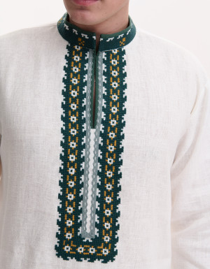 Men’s Linen Vyshyvanka with Hand Embroidery “Carpathians”
