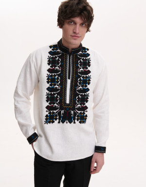 Men’s Linen Vyshyvanka with Hand Embroidery “Mysterious”