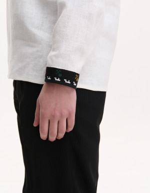 Men’s Linen Vyshyvanka with Hand Embroidery “Courage”
