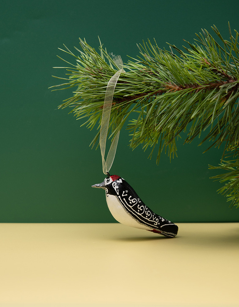 Christmas Ornament "Woodpecker" (sculpture)