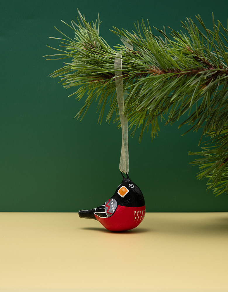 Christmas Ornament "Bullfinch" (sculpture)