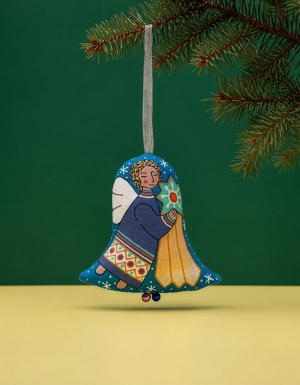 Textile bell Angel with a star