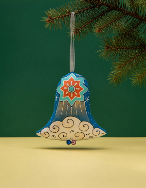Textile bell Angel with a star