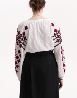 Women's Handmade Vyshyvanka “Vidrodzhennia” – Burgundy