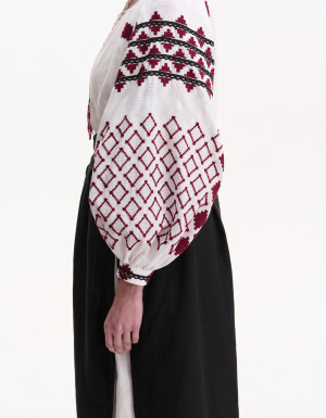 Women's Handmade Vyshyvanka “Vidrodzhennia” – Burgundy
