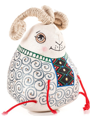 Handmade toy Ram in an Embroidery (vanilla)