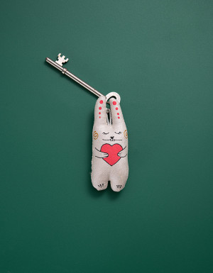 Keychain «Hare with a heart»