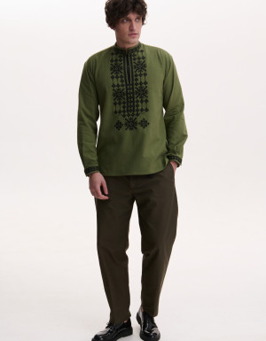 Nezlamni khaki embroidered shirt for men