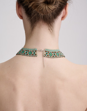  Light turquoise beads bead necklace